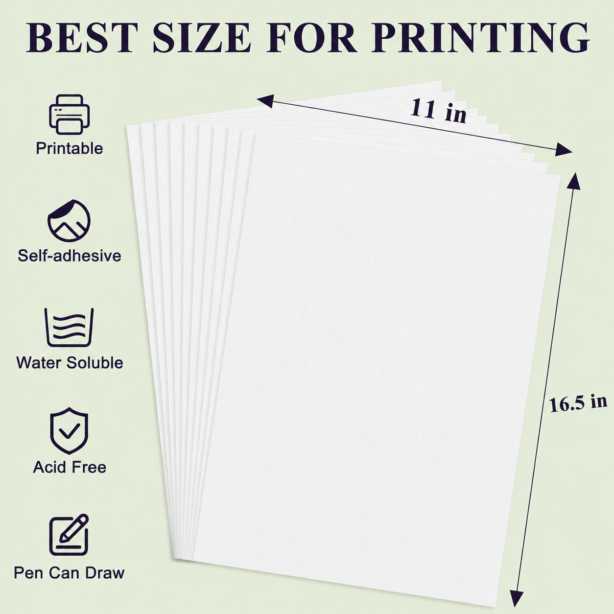 Water Soluble Stick & Stitch Embroidery Stabilizer | Printable Wash Away Transfer Paper for Hand & Machine Embroidery | A4 & A3 Sizes (10 Sheets)