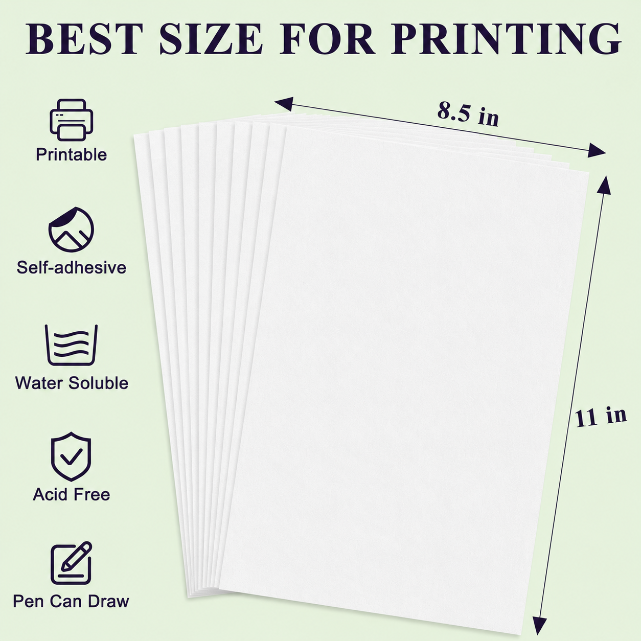 Water Soluble Stick & Stitch Embroidery Stabilizer | Printable Wash Away Transfer Paper for Hand & Machine Embroidery | A4 & A3 Sizes (10 Sheets)