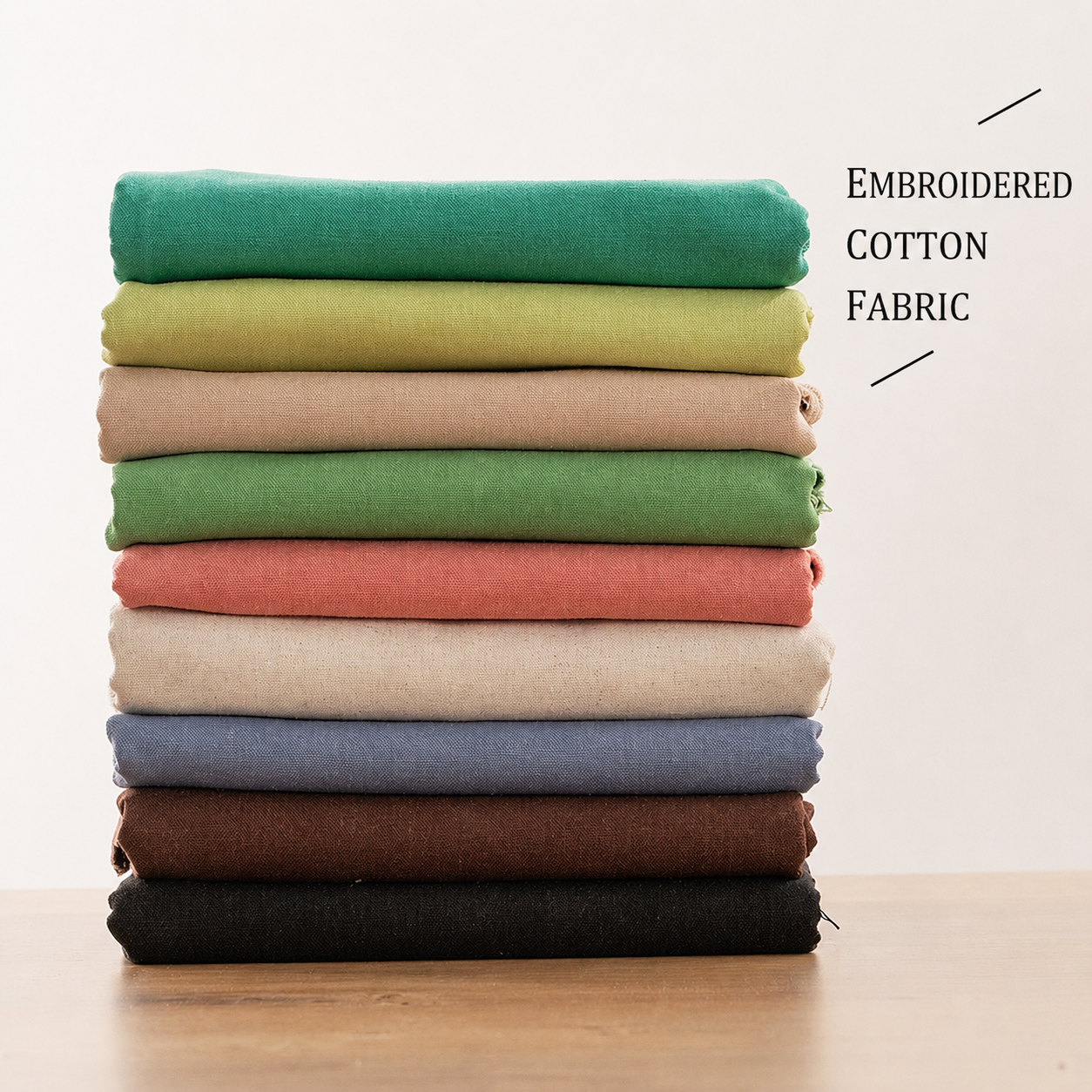 10 PCS Cotton-Linen Embroidery Fabric Bundle | Cotton Linen Fabric for Hand Embroidery, Sewing & Needlework