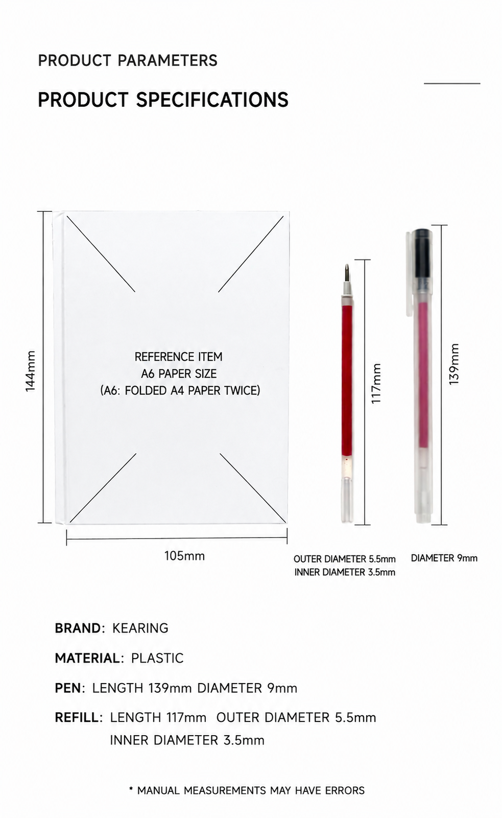4 Colors Heat Erasable Fabric Marking Pens with Refills for Sewing, Quilting, Embroidery & Pattern Tracing