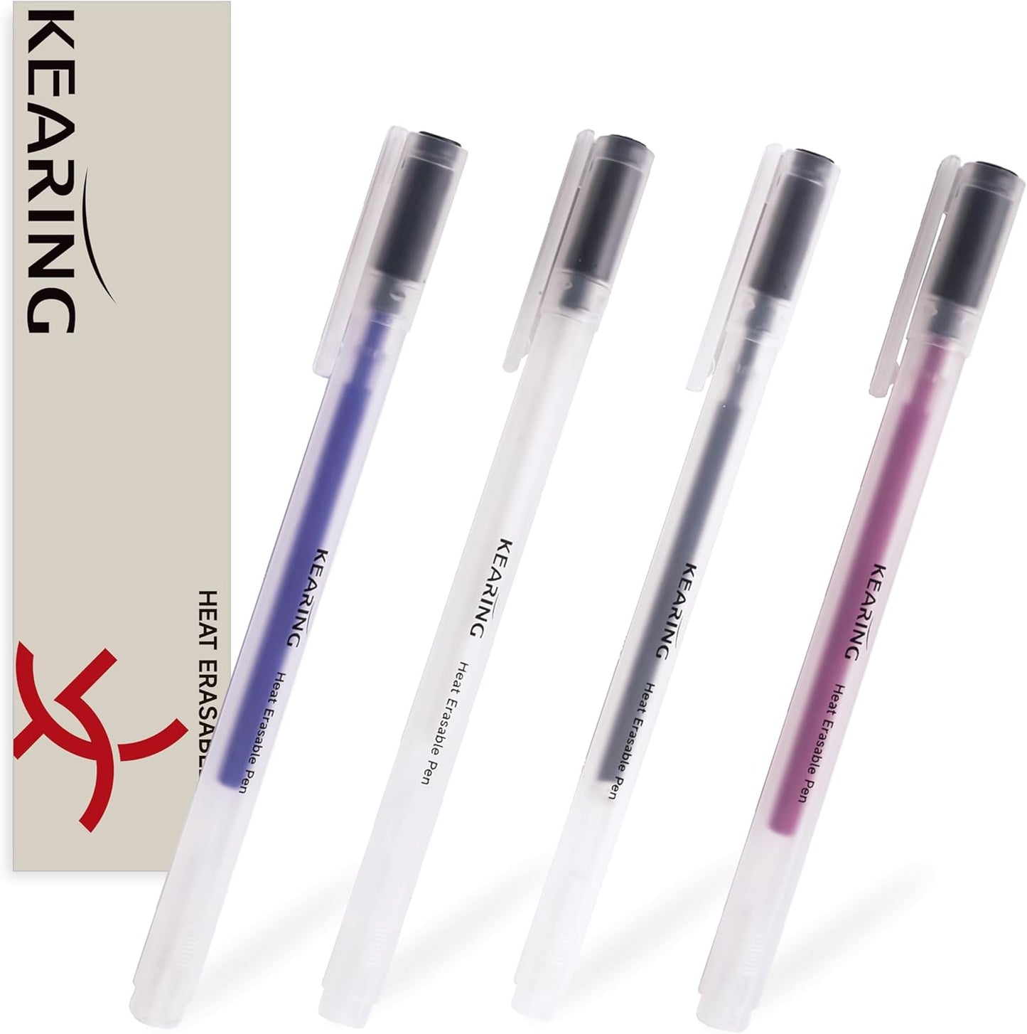 4 Colors Heat Erasable Fabric Marking Pens with Refills for Sewing, Quilting, Embroidery & Pattern Tracing