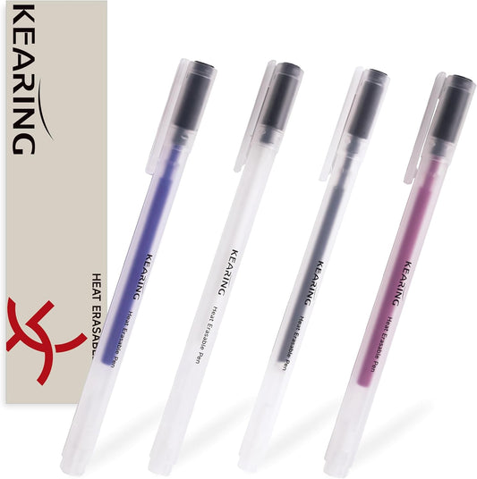4 Colors Heat Erasable Fabric Marking Pens with Refills for Sewing, Quilting, Embroidery & Pattern Tracing