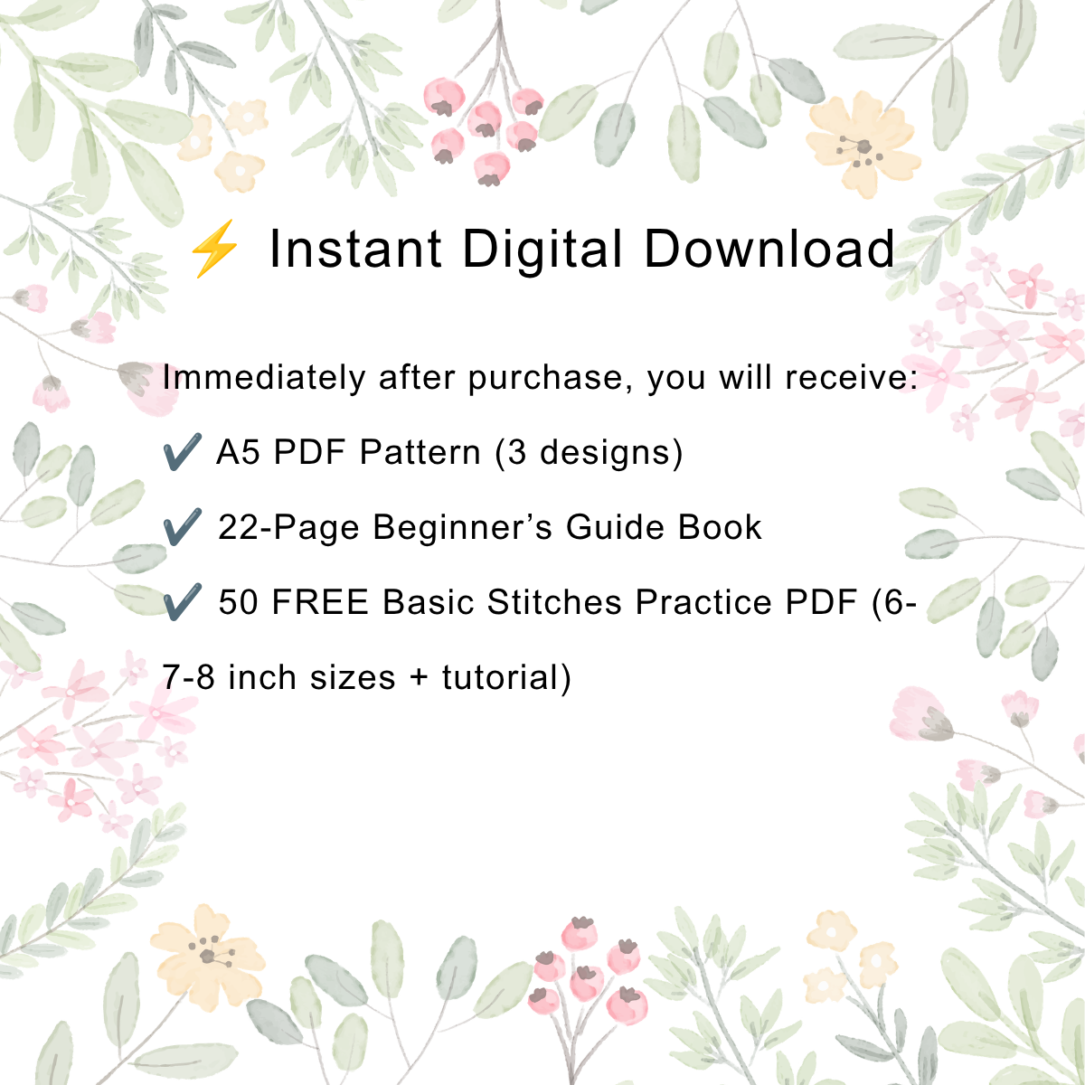 A5 Paper Embroidery Notebook Pattern PDF | Beginner-Friendly Hand Embroidery Design | Small Business Craft Idea Under $50