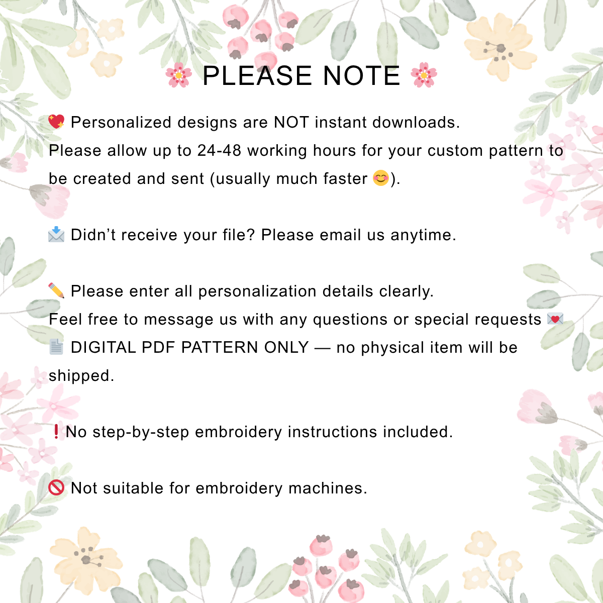Custom Floral Embroidery Pattern PDF PNG | Personalized Name Embroidery Pattern | Beginner Hand Embroidery Design